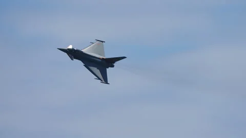 Fighter Jet Performing Acrobatic Maneuver Stock Footage 336254550