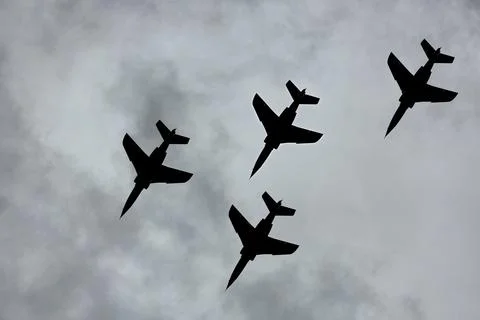 Fighter Jet Plane Flying By Stock Photos