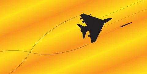 Fighter Jet Silhouette Fighting Stock-Illustration