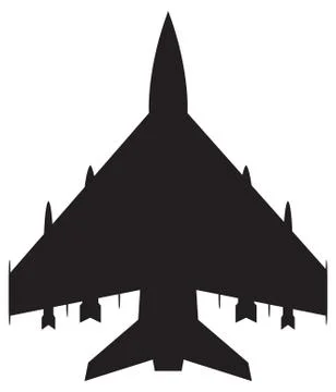 Fighter Jet Silhouette Stock Illustration