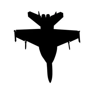 Fighter jet silhouette vector graphic icon Stock Illustration