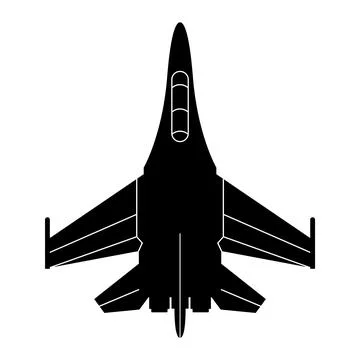 Fighter Jet Silhouette Vector Illustration Stock Illustration