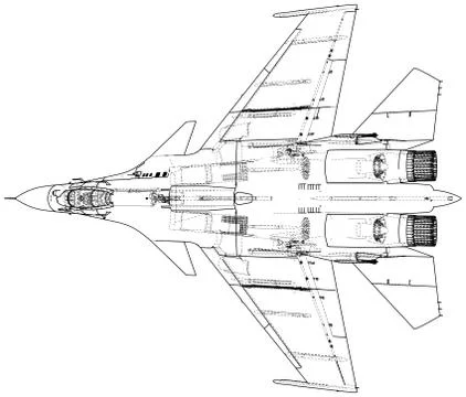Fighter jet. Vector wireframe concept. Created illustration of 3d Illustrazione stock