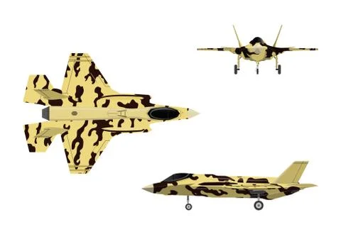 Fighter jet. War plane in flat style. Stock Illustration
