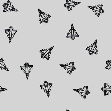 Fighter jet weapon war vector seamless pattern Stockillustratie