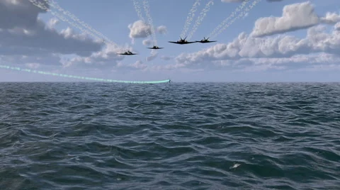 Fighter Jets Chasing Spacecraft Across The Ocean 스톡 동영상 53121357