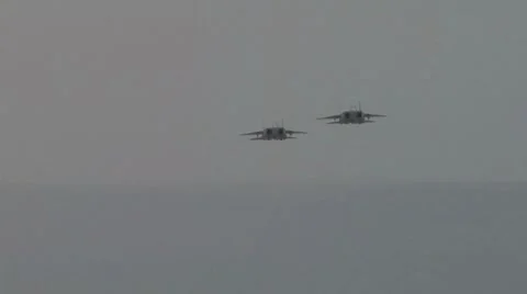 Fighter jets F-15 Falcon slow motion flybys Stock Footage 8908161