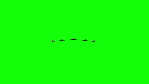 Fighter Jets Flying on Green Screen Stock Footage 308723666