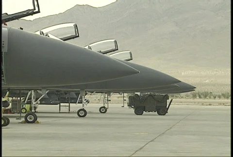 Fighter Jets Lined Up Stock Footage 313049