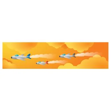 Fighter Jets In Sky Stock Illustration