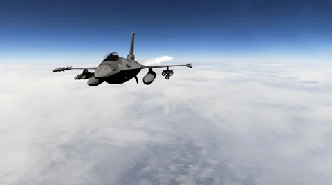 Fighter Jets With Vapor Trails Fly Over Clouds Stock Footage 58410604