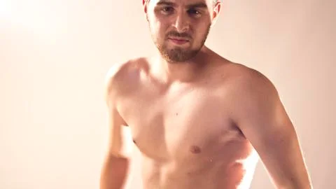 Fighter is looking The Rival Stock Photos