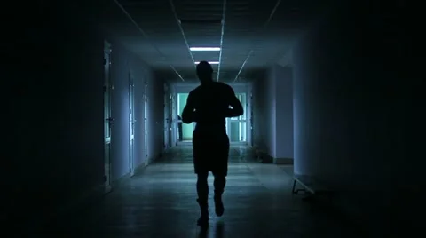 Fighter Moves Down The Hall Stock Footage 17480797