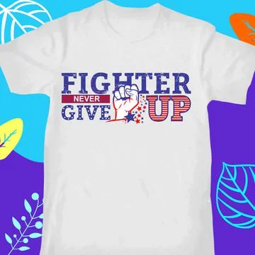 FIGHTER NEVER GIVE UP USA Stock Illustration