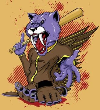 Fighter panther in action Stock Illustration