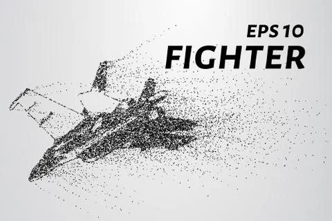 Fighter of the particles. The plane is the curve composed of circles Stock Illustration