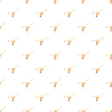 Fighter performing handstand in capoeira inspired pattern Stock Illustration