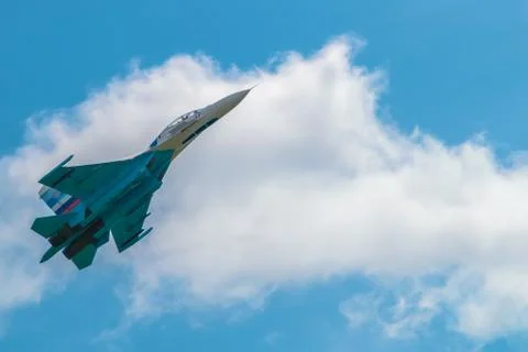 Fighter plane in blue sky Stock Photos