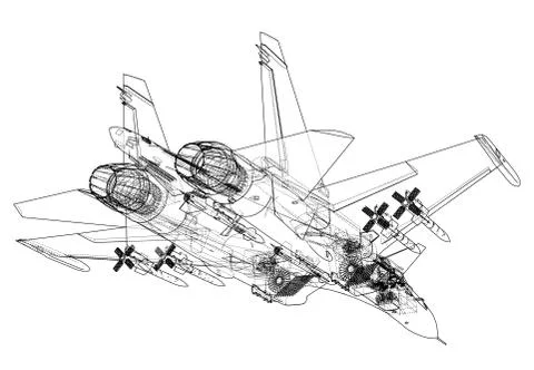 Fighter plane concept Ilustração Stock