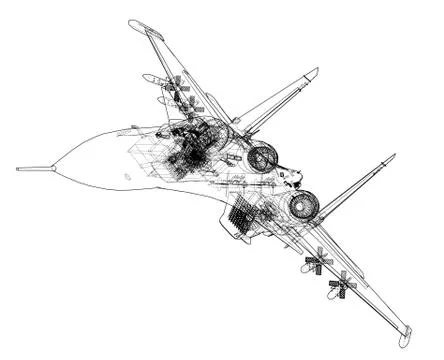 Fighter plane concept 库存插图