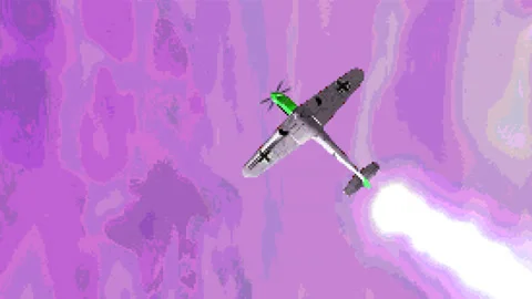 A fighter plane that crashed in World War II 8 bit Stock Footage 170770900