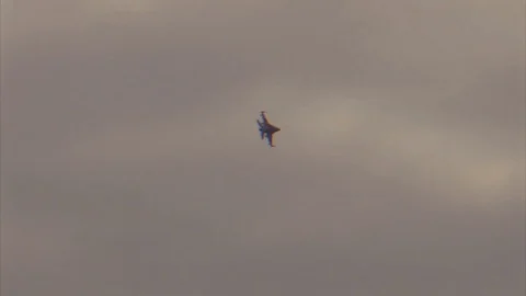 Fighter plane dropping a bomb in a regular practice. Stock Footage 105063557