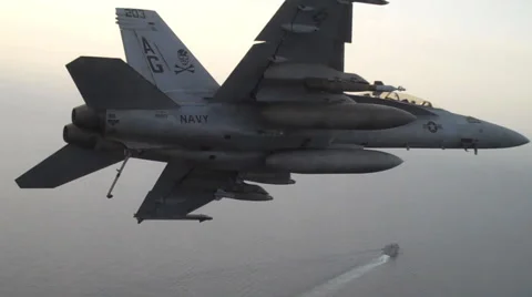 Fighter plane sunset. Video stock 53868981