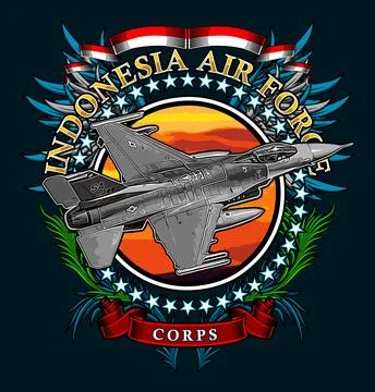 Fighter plane in the sunset Stock Illustration