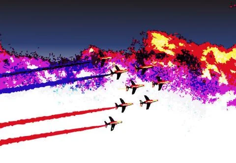 Fighter planes in airshow Foto stock