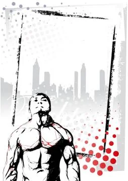 Fighter poster Stock Illustration