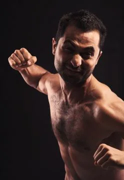 Fighter punching 스톡 사진