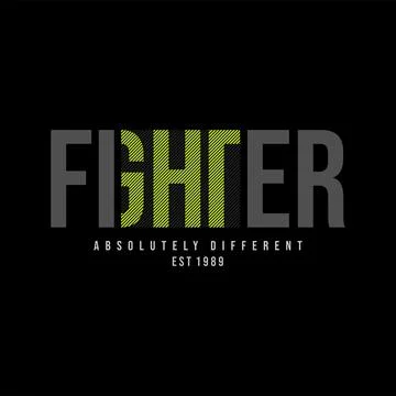 Fighter, quote, slogan typography graphic design, for t-shirt prints, vecto.. Stock Illustration
