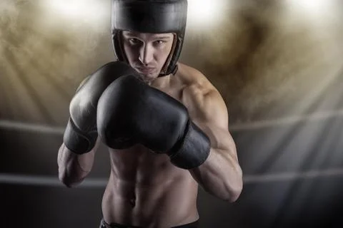 Fighter in the ring Stock Photos