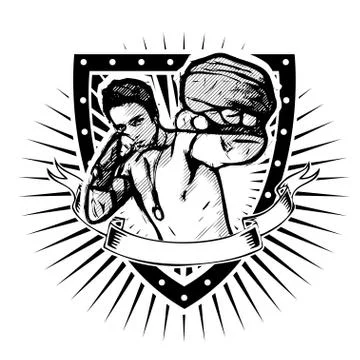 Fighter shield Stock Illustration