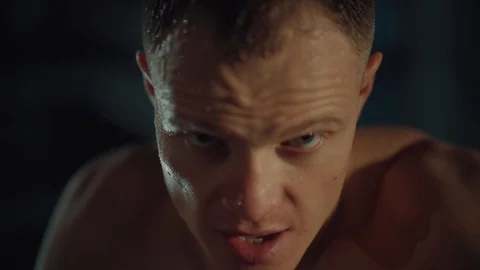 Fighter training in the dark. Video stock 98744275