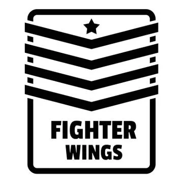 Fighter troop wings logo, simple style Stock Illustration