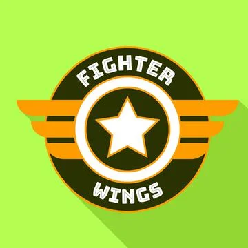 Fighter wings logo, flat style イラスト素材
