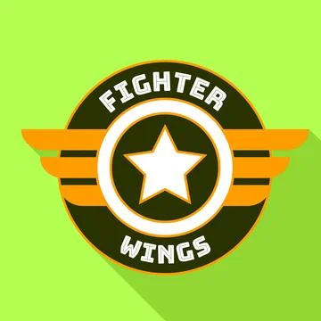 Fighter wings logo, flat style イラスト素材