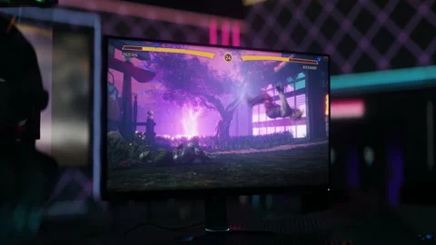 Fighter Wins Video Game Round By Grabbin... | Stock Video | Pond5
