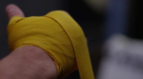 Fighter Wrapping his Hands Stock Footage 66522066