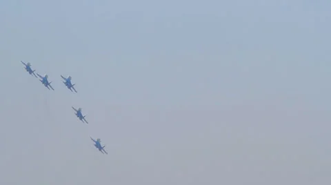 Fighters fly group Stock Footage 32843878