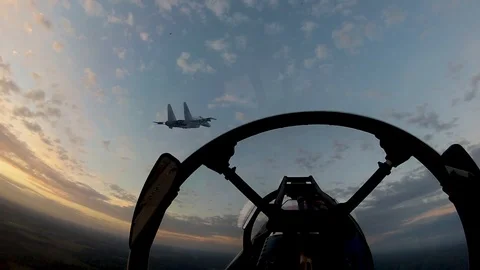 The fighters perform a combat turn Video stock 100295739