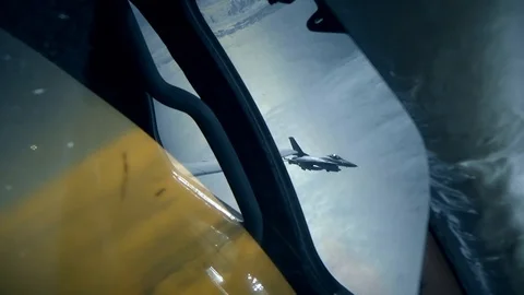 Fighters at the wing in a turn Stock Footage 116176730