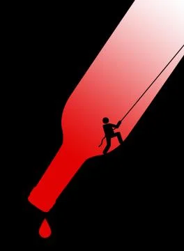 Fighting alcoholism Stock Illustration