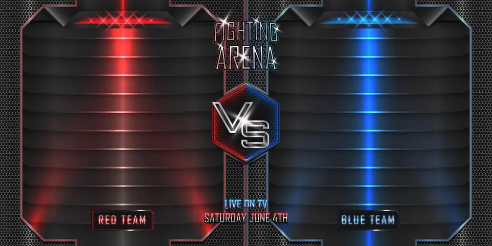 Fighting arena versus horizontal background realistic 3d style effect Stock Illustration