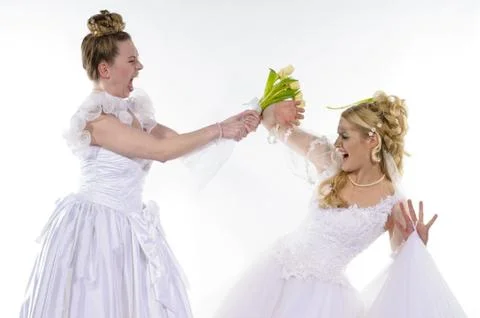 Fighting brides Foto stock