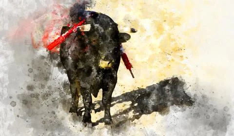 Fighting bull Stock Illustration