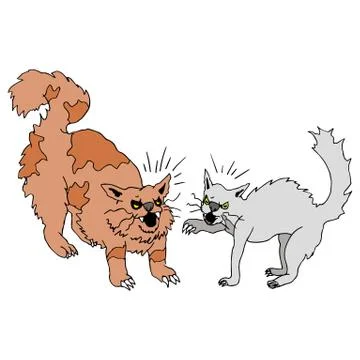 Fighting cats Stock Illustration