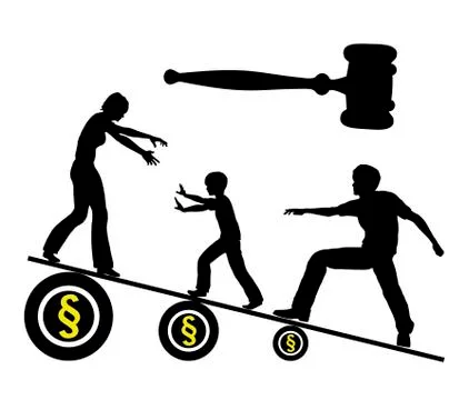 Fighting for Child Custody Stock Illustration