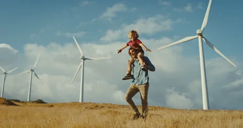 Fighting Climate Change One Wind Turbine at a Time Stock Footage 150157899